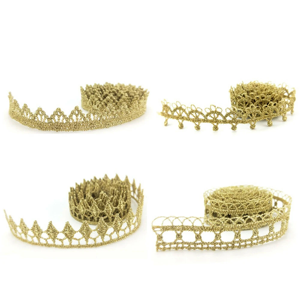 

1 Yard Gold Lace Ribbon Trims For Stage Performance Party Cosplay Wedding Clothes DIY Sewing Garments Accessories