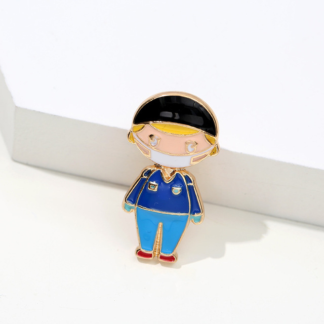 Sale Medical Medicine Brooch Pin Stethoscope Electrocardiogram Heart Shaped Pin Nurse Doctor Backpack Lapel Enamel Jewelry