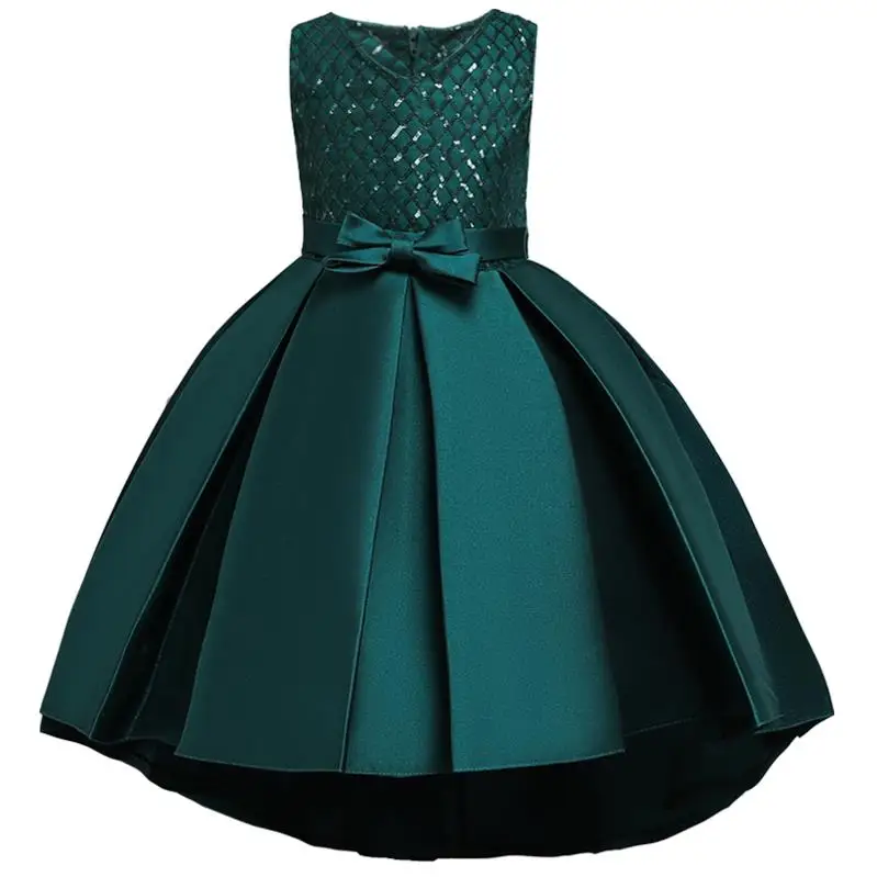 Бальное элегантное платье для девочек Детские платья для девочек; детское праздничное платье принцессы вечерние платья на свадьбу для детей 10-12 лет - Цвет: Green