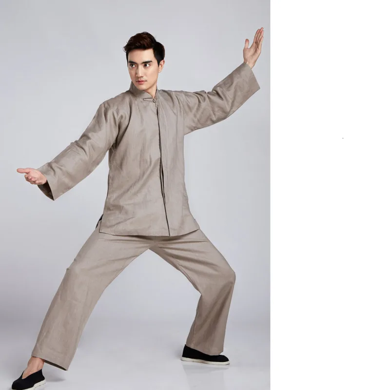 Традиционная китайская мужская униформа Tai Chi для взрослых Одежда для боевых искусств воротник Мандарин Тан костюм Ушу тайчи костюм для кунг-фу одежда