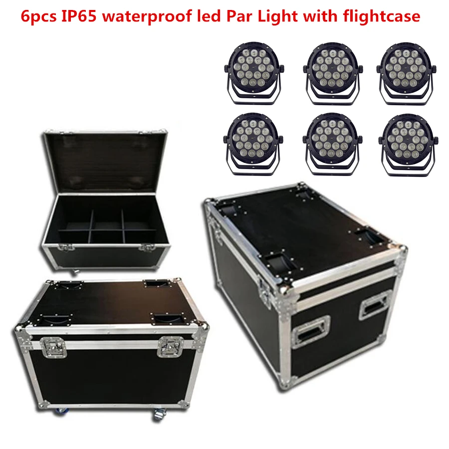 6X IP65 Водонепроницаемый светодиодный Par свет с flightcase 18x12 Вт 18X18 Вт led Par огни RGBWA UV 6в1 студийное диджейское оборудование дискотеки