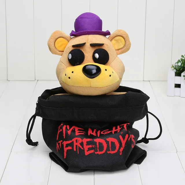 25cm plush toys FNAF Plush Toys Freddy Bear Foxy Chica Bonnie Plush Stuffed Toys with Drawstring bag 4