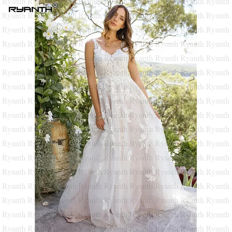 Vestido de noiva/2020, свадебное платье с v-образным вырезом, сексуальное кружевное свадебное платье на бретельках, Vestidos de noiva