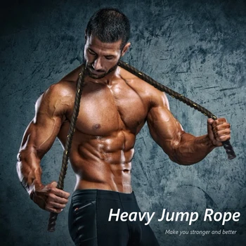 

Heavy Skipping Jump Rope Weighted Battle Rope 9ft Length 1 inch Diameter Ropes Power Training Improve Strength Building Muscle