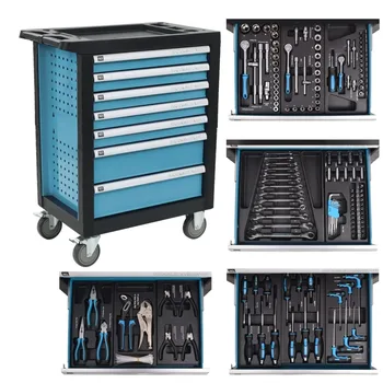 

Workshop Tool Trolley with 270 Tools Steel For Vehicle Mechanics Blue