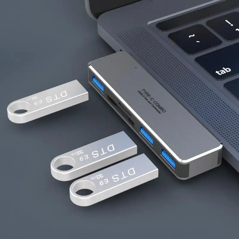 Портативный универсальный 3 USB 3,0 высокоскоростной расширитель type-C Мульти USB C концентратор с слотом для карт памяти TF новое поступление