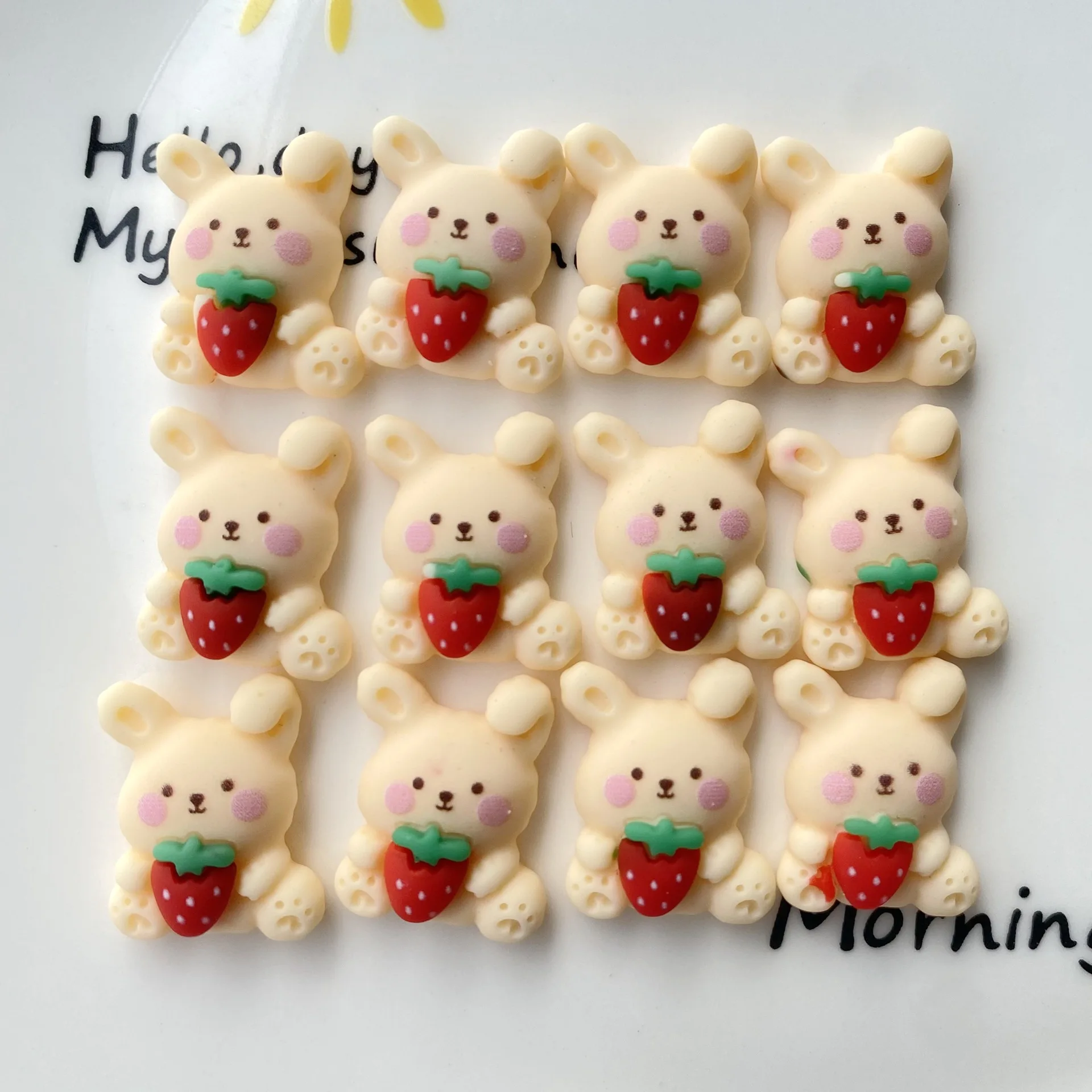 Jewelry Making Supplies Craft Supplies Doll Handmade Accessories 20Pcs Cartoon Bear Rabbit Animal Flat Back Planar Resin DIY Kids Bowknot Hairpin Earrings Crafts Materials Scrapbook Arts Patch