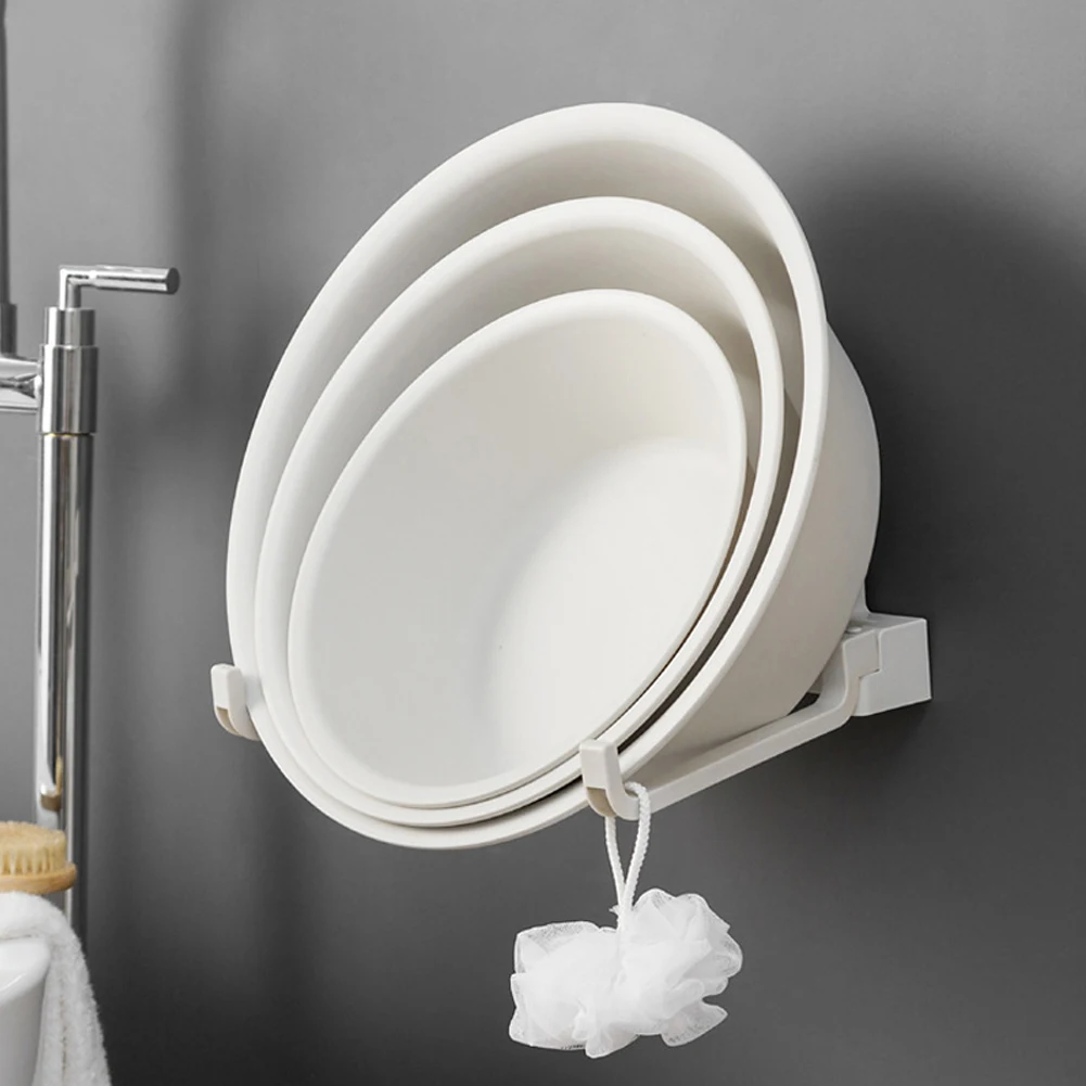 

ABS Washbasin Bathroom Storage Rack Wall Hanging Strong Sticker Hook Kitchen Basket Shelves Organization Racks