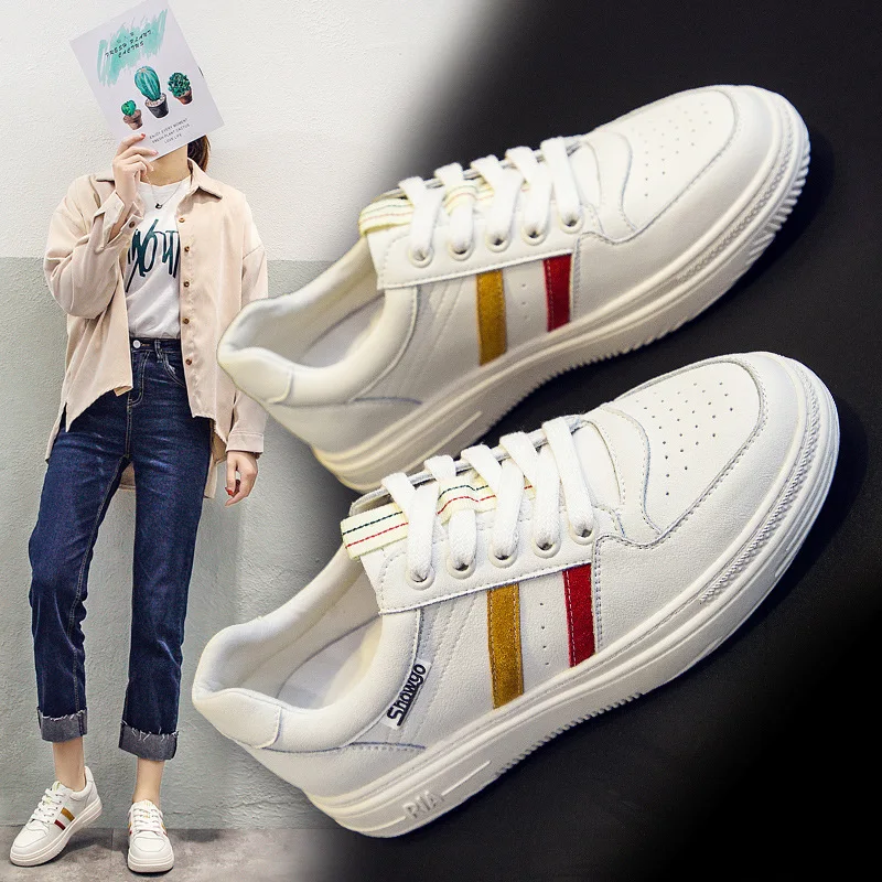 

Genuine Leather White Shoes Women's 2020 Spring And Autumn New Style Korean-style Versatile Students Base Casual Shoes Online Ce