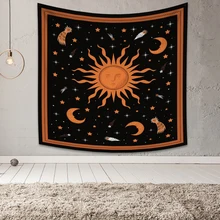 

Laeacco Indian Tapestry Hippie Bohemian Gray Mandala Tapestry Room Decoration Wall Hanging Bedding Dorm Fantasy Decor