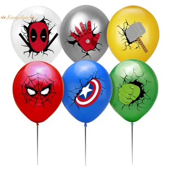 

12 Inch 10 Pcs Super Hero Spiderman Justice League Balloon Latex Balloons Kids Birthday Party Decoration Baby Shower Balloons