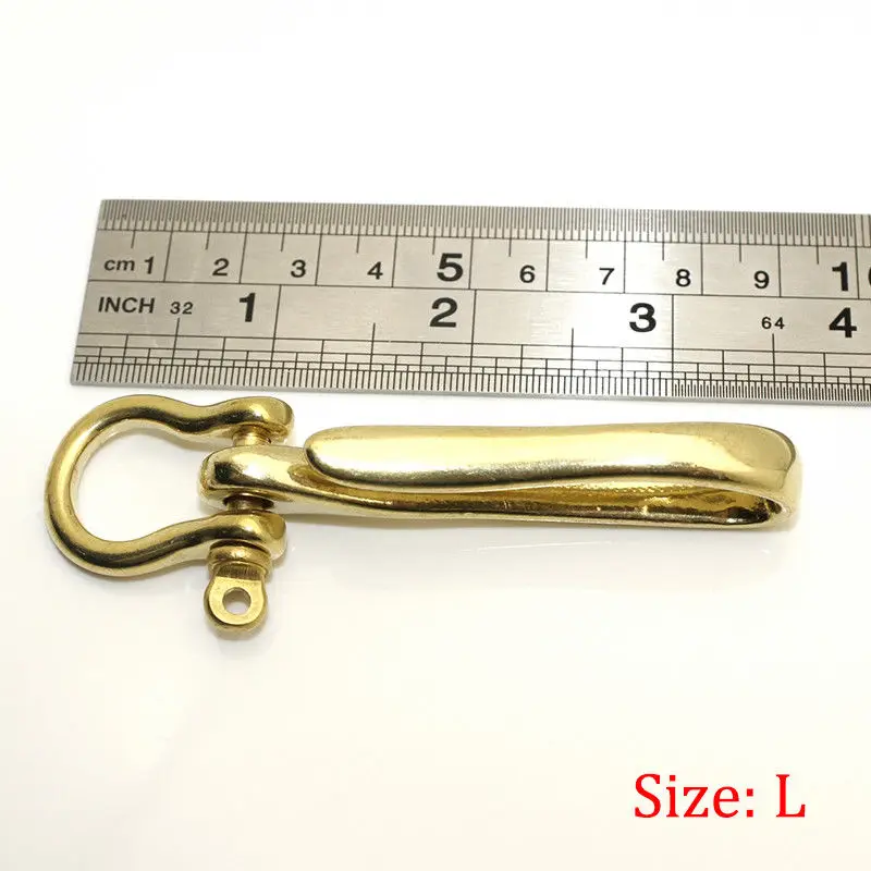 1X Vintage Brass Dragon Head Fob Belt Clip Buckle Key Chain Ring Holder  Hook USA