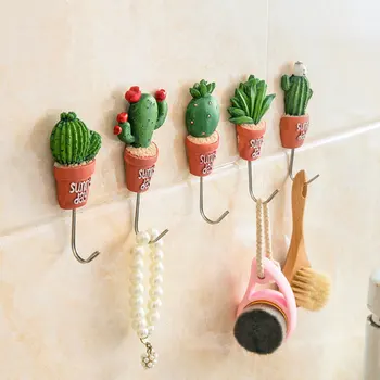 

Home Cartoon Hook Simulation Multi-small Small Potted Hook Multi-function Viscose Stainless Steel Hooks Decorative Single Hooks