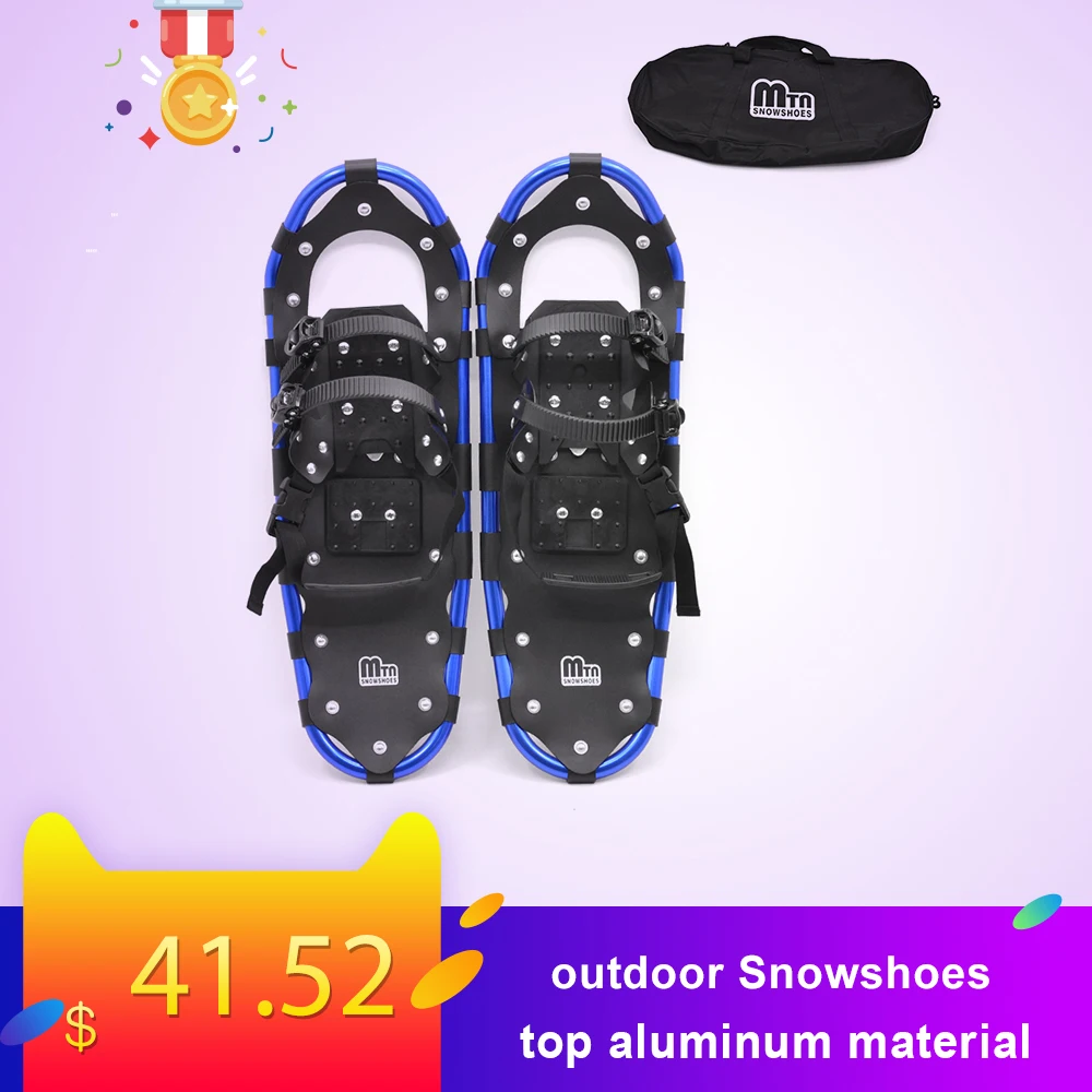 Snowshoes Women Men Aluminum Snow Shoes with Adjustable Bindings Carrying Tote Bag