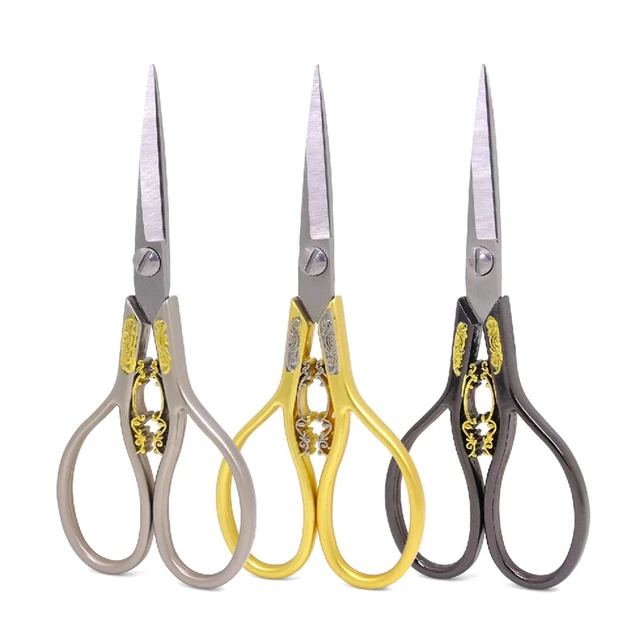 Dropship One Pair Of Golden Fabric Scissors Stainless Steel Sharp Tailor Scissors  Clothing Scissors Professional Heavy Duty Dressmaking Shears Sewing Tailor  to Sell Online at a Lower Price