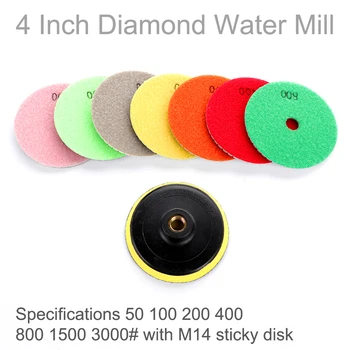 

8pcs 4inch Diamond Polishing Pads with Adapter 50-3000 Grit Wet Dry Diamond Polishing Pad Set