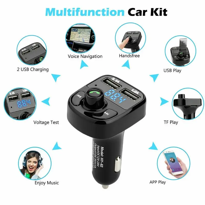 1 шт. Bluetooth автомобильный беспроводной передатчик MP3 радио адаптер автомобильный комплект двойное USB зарядное устройство Многофункциональный Изысканный автомобиль