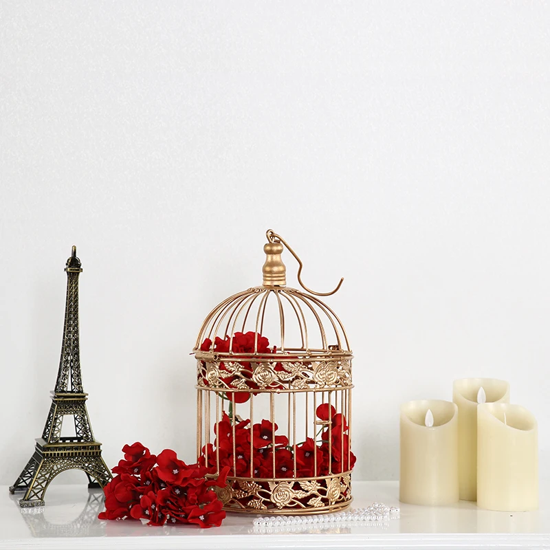 Bird Cage Modern Wrought Iron Metal Decoration Hanging Wedding Pastoral Flower Pot Succulents | Дом и сад