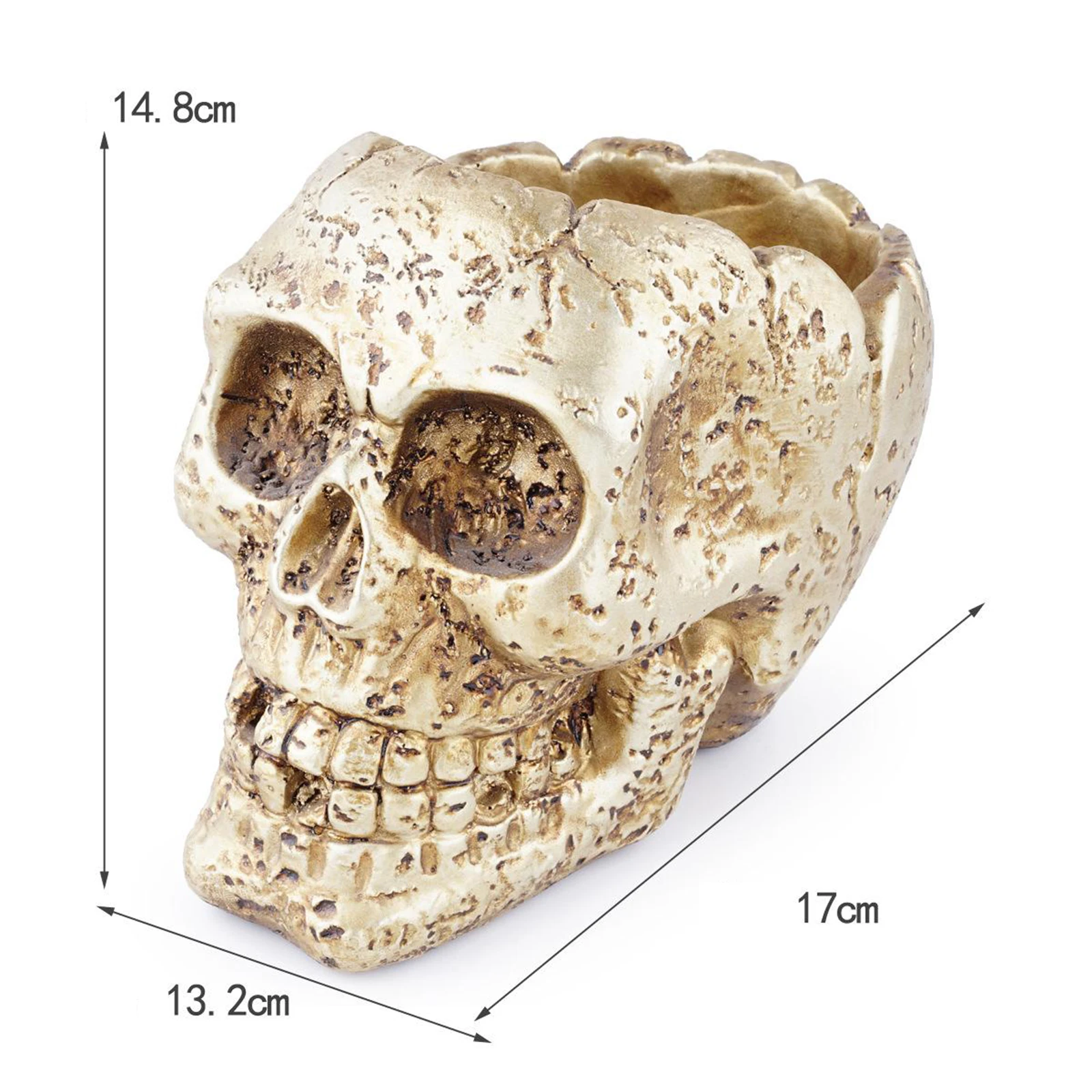 Gothic Retro Human Skull Head Flower Pot Planter Bed Box Container Home Bar Decor Tabletop Decoration Ornaments | Дом и сад
