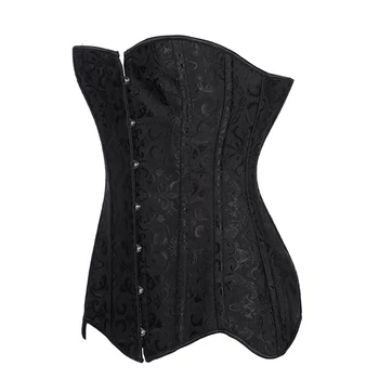 

Reto Lady Sexy 14 Spiral Steel Boned Corsets and Bustiers Overbust Lace Up Back Lingerie Brocade for Women Long Corset Top