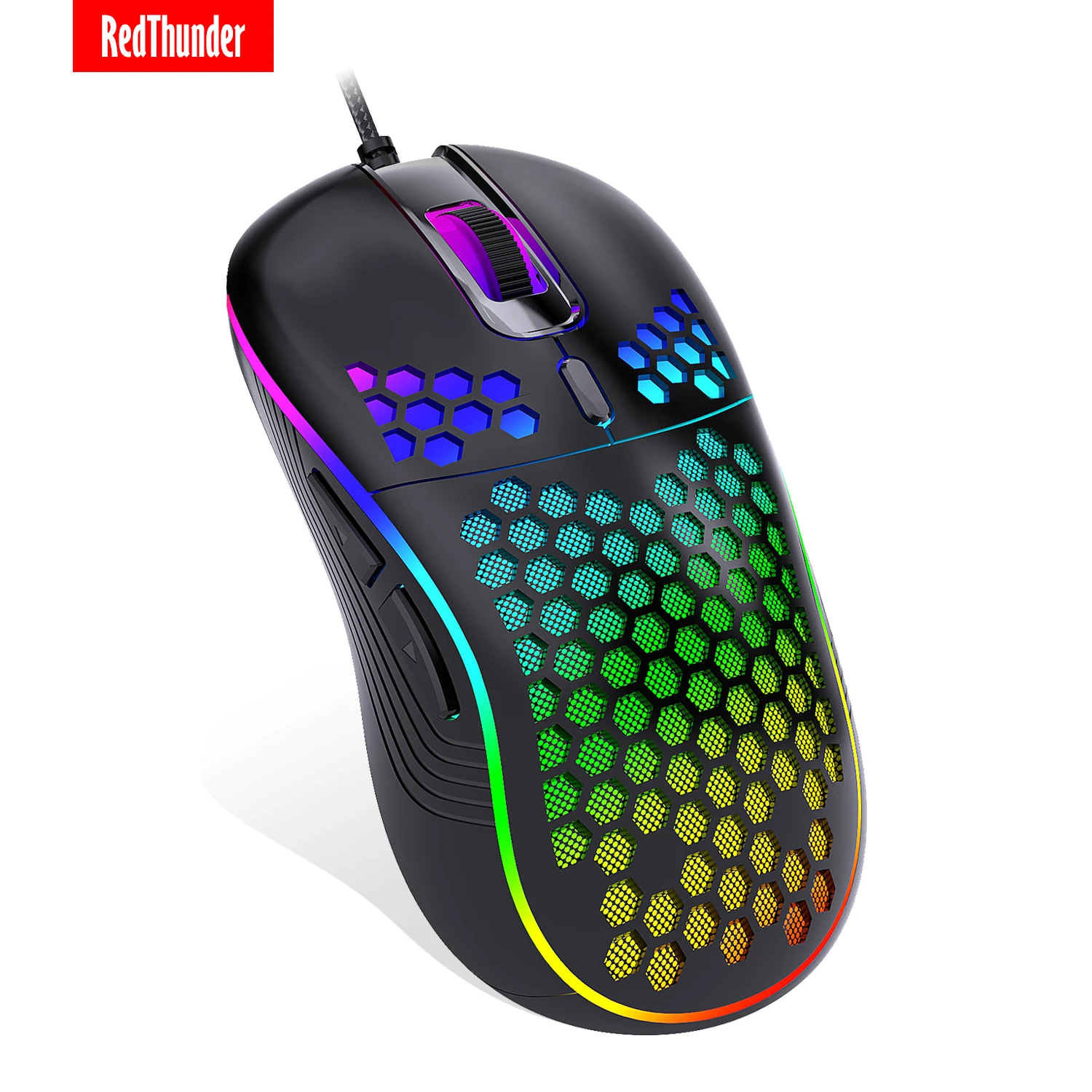RedThunder D110 Wired Gaming Mouse, RGB Backlight, Lightweight 7200 DPI