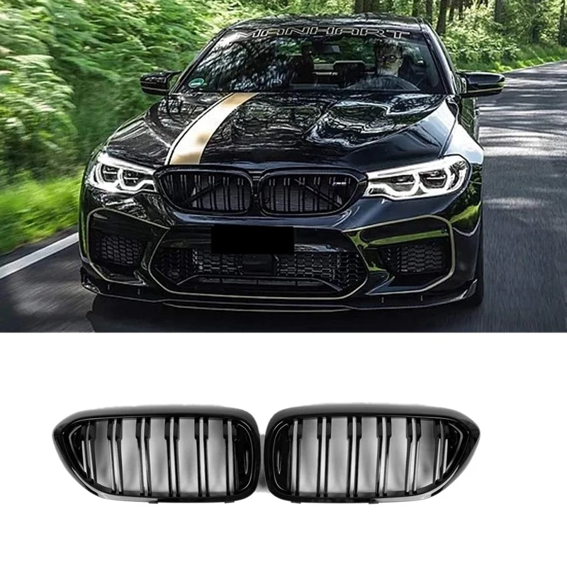 

Front Bumper Kidney Grille Grill for BMW G30 G31 G38 5 Series 525I 530I 540I 550I with M-Performance Black Double Line Kidney Gr