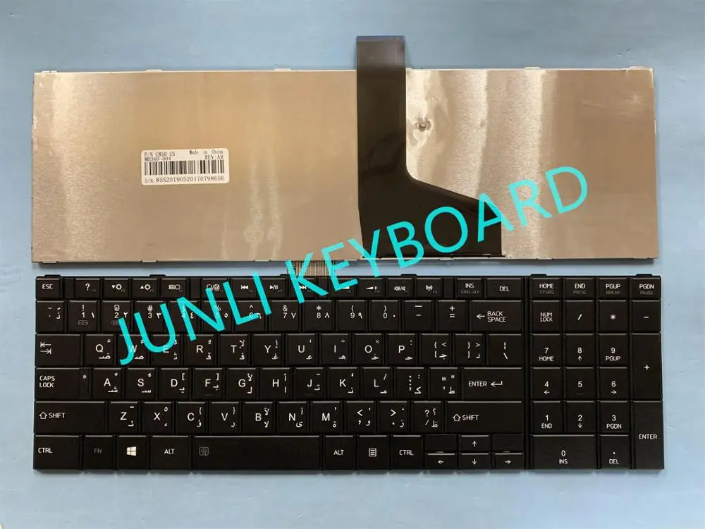 JUNLI клавиатура для Toshiba satellite C850 C850D C855 C855D C870 C870D C875 C875D арабский черный