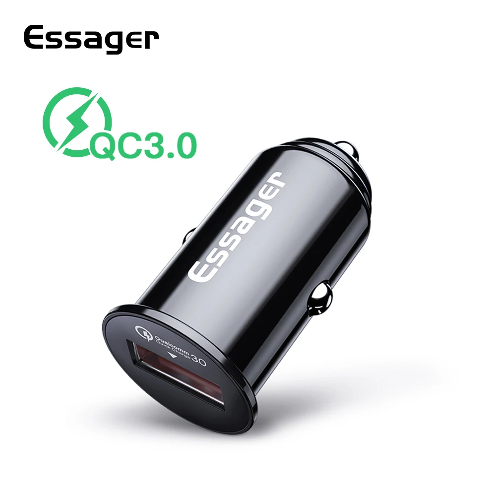 

Essager Mini USB Car Charger Quick Charge 3.0 Car Phone Charger for Xiaomi mi 9 Redmi note 8 QC3.0 QC Fast Mobile Car Charging