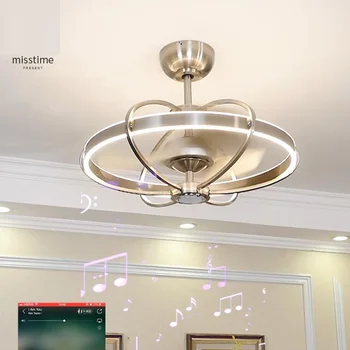 

Fans Ceiling-Fan-Lamp Lamps Light Bluetooth Musical Bedroom Home Led with Three Color-Changing 1 order