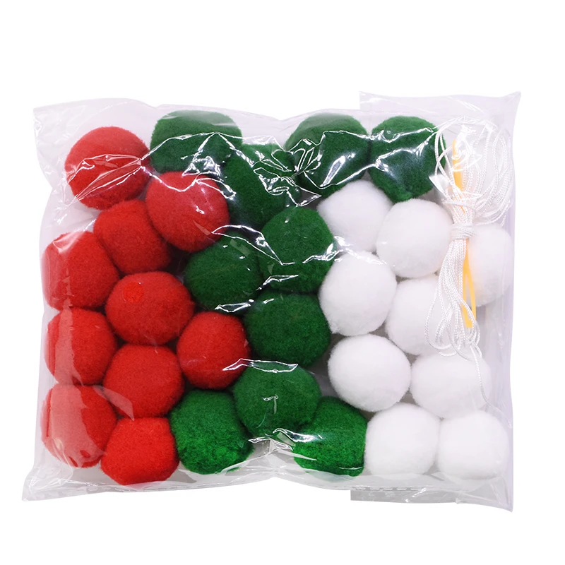 30 шт./компл. DIY Смешанные Цвет Pom Poms войлочный Мяч Ремесло помпонами с 2,5 м Гирлянда Детская комната орнамент на стене - Цвет: B15