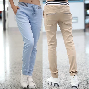 

Hchenli Brand 2019 Women Cotton Pants Drawstring Haren Trouser Drop Shipping Wholesale