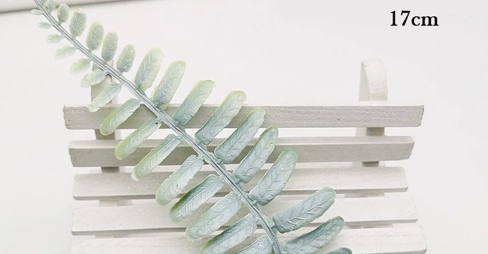 Высокое качество DIY ручное Моделирование растения лист Рождество Свадьба цветок стены пластик трава украшения материал поддельные цветы 2 шт