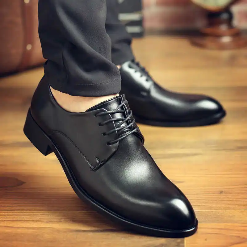 Men Dress Shoes High Quality Business Casual Shoes Men Black Men's