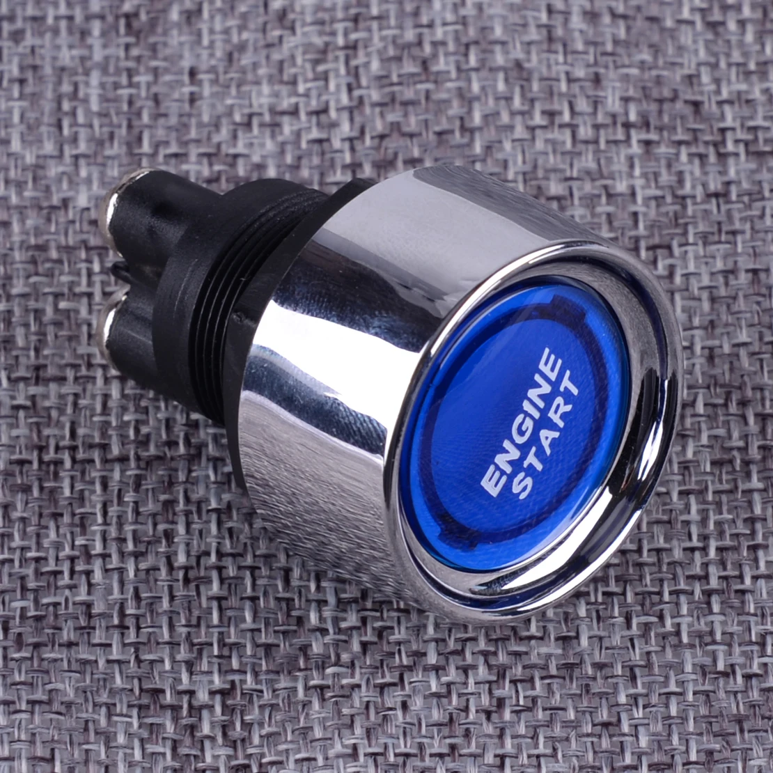 

DWCX 12 DC Universal Replacement Parts Blue Illumination Car Keyless Engine Start Ignition Push Button Switch Starter Touch Kit