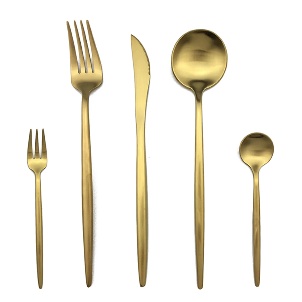 

20Pcs Top Quality Stainless Steel Matte Silver Cutlery Set Dinnerware Set Tableware Salad Knife Salad Forks Party Drop Shipping