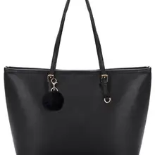 Coofit модная женская сумка-тоут Минималистичная Большая вместительная сумка на плечо сумка-тоут с подвеска-помпон для женщин Дамская дропшиппинг