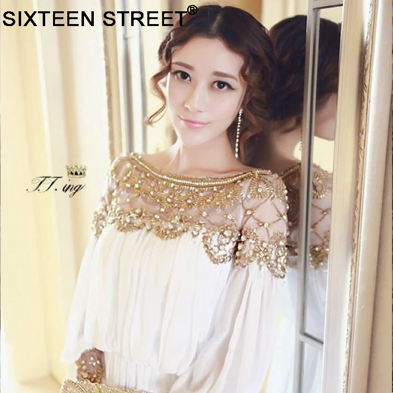 Женское платье, новая мода, элегантное, vestidos, официальное, корейское, подиум, белые, вечерние, длинное, макси, весна-лето, платье с длинным рукавом, осень