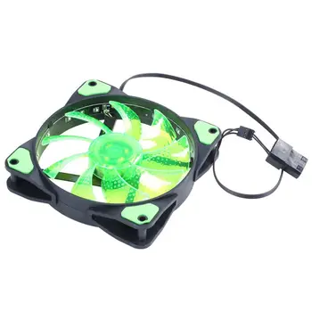 

15 Lights LED PC Computer Chassis Fan Case Heatsink Cooler Cooling Fan DC 12V 4P 120*120*25mm green