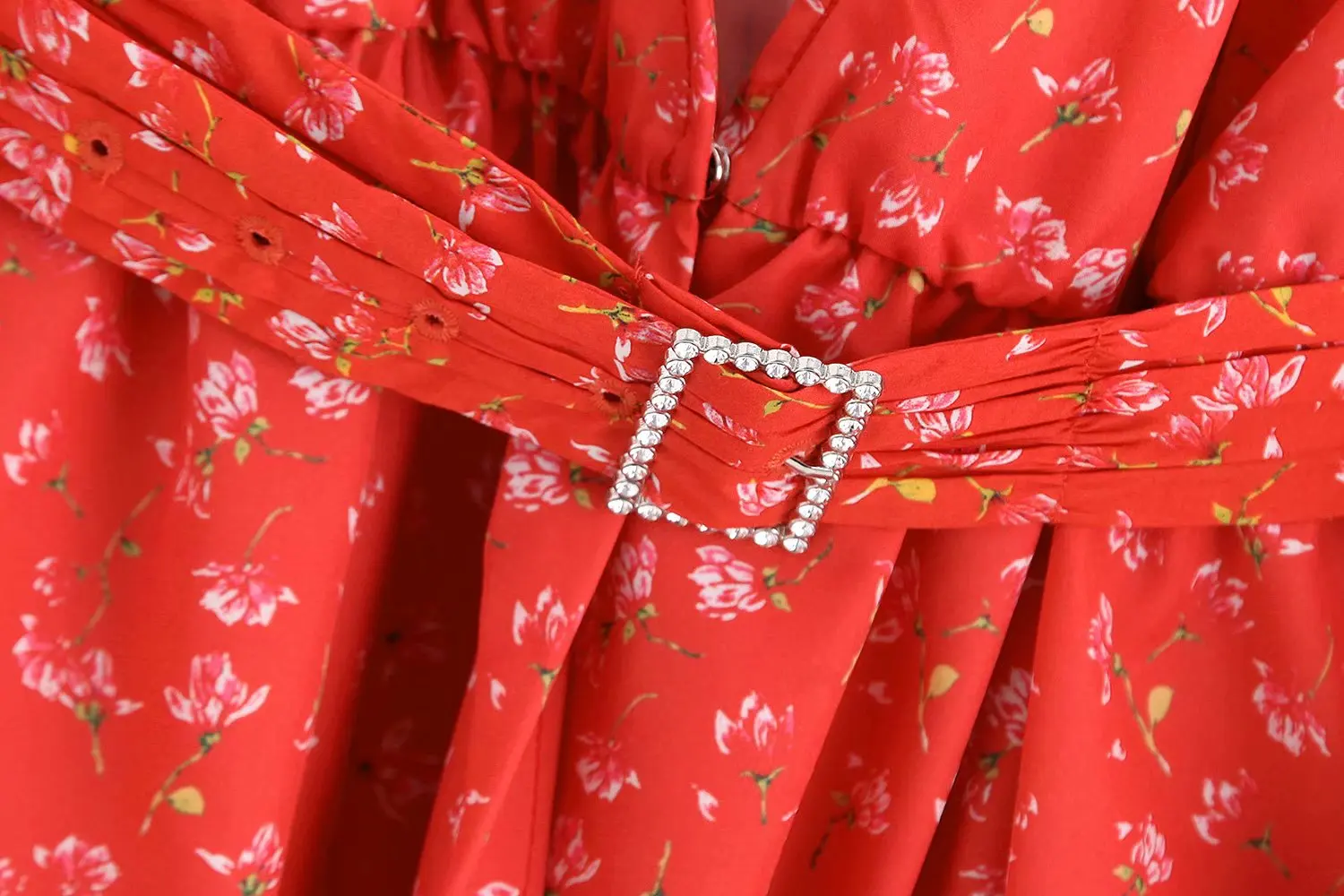 Винтаж стильный Цветочный принт с поясом Обёрточная бумага топы, женские блузки Мода v-образный вырез, с буффами на рукавах, шикарные рубашки Blusas Mujer