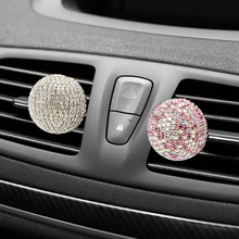 LEEPEE автомобильный Стайлинг Кристалл автомобильный парфюм искусственный бриллиант круглый шар автомобиль освежитель воздуха Кондиционер Вентиляционный зажим духи