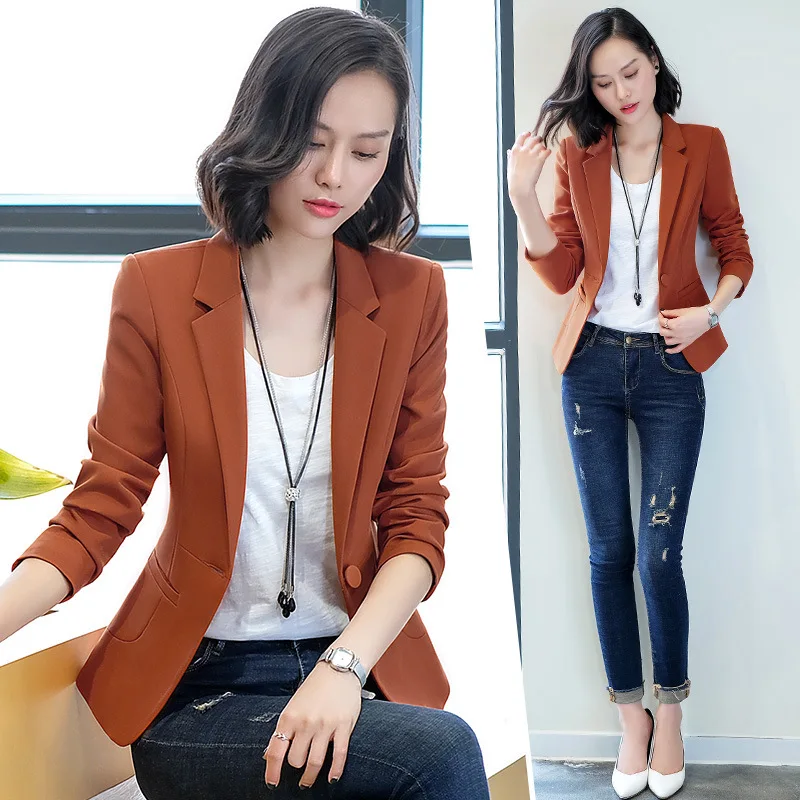 

White Suit Jacket Women's Korean-style 2019 Spring And Autumn New Style Casual Fashion Elegant Short Business Suit Tops