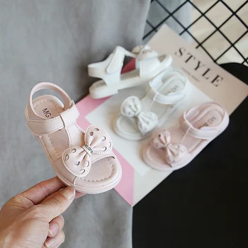 

2020 New Summer Girls Bow Sandals Children's Soft Bottom PU Leather Shoes Beach Shoes Princess Shoes Sandals Fashion For Girls