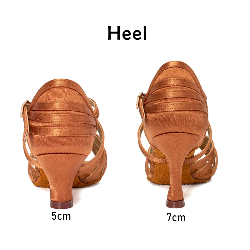 Dance Shoes Women Latin Ballroom Soft Bottom High heel Ladies Practice Latin Salsa 8.5CM