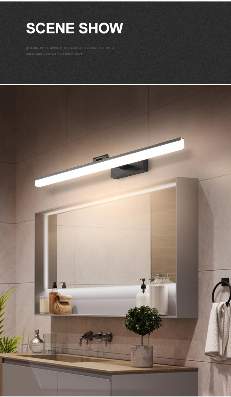 Zerouno led vanity light bathroom bedroom waterproof mirror lights 100-240v aluminum 9w 12w morror front lights lighting sconces