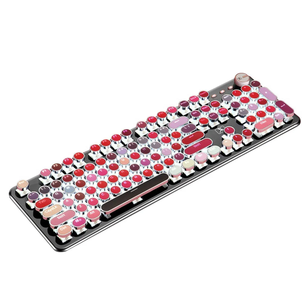 Wired 104 Keys Punk Usb Mechanical Metal Gamer Gaming Lipstick Keyboard Laptop