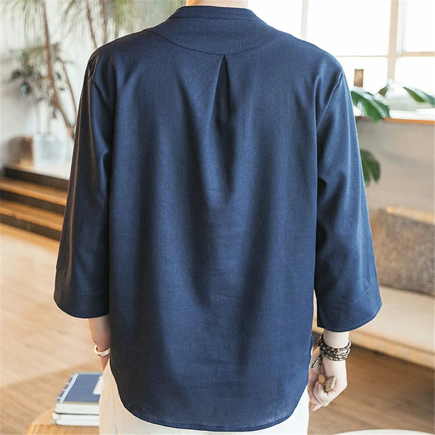 Tangsuit Traditional Chinese Clothing for Men Mandarin Collar Top Blouse Plus M-5XL New Year Party Cheongsam Chinese Shirts