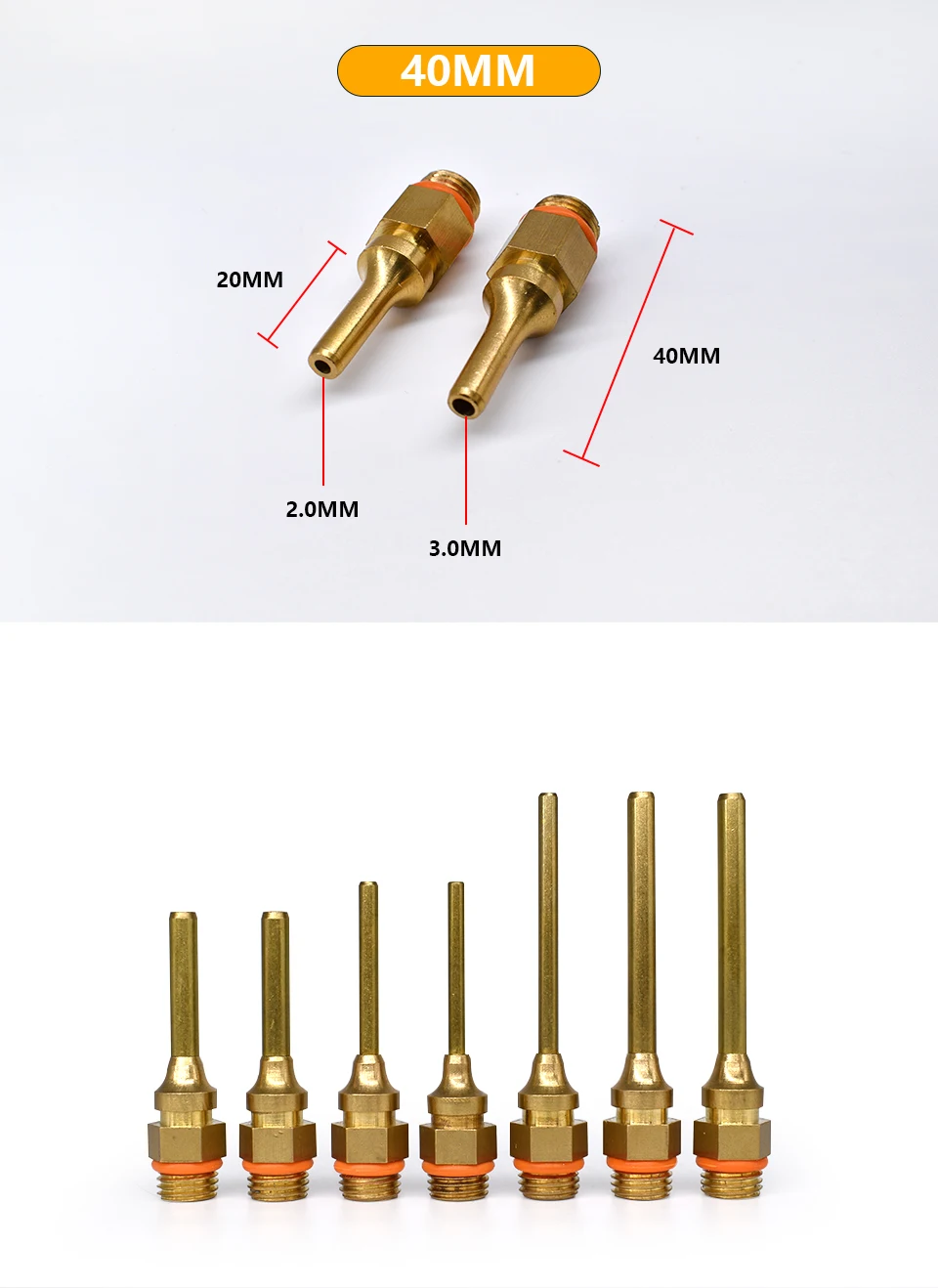 Термоплавкий клеевой пистолет, аксессуары, медная насадка, длинный короткий маленький Диаметр 1,2x32 мм 1,0x36 мм с гаечным ключом/подарки