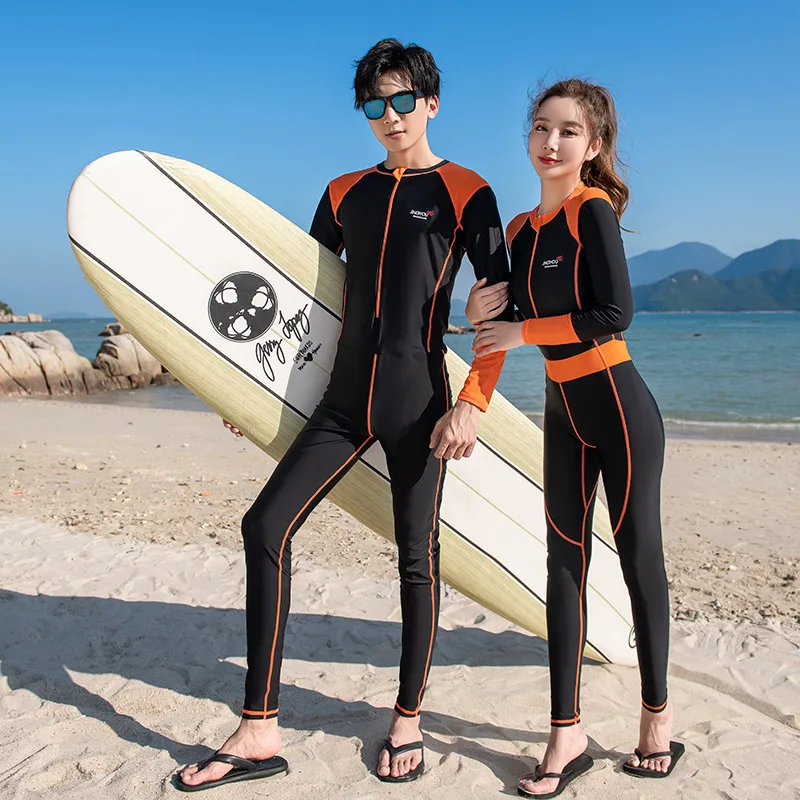 Full Body Scuba Rash Guard Dive Skin UV Swimwear Sport Skins for Men Women, Long Sleeve One Piece Front Zipper Diving Wetsuit