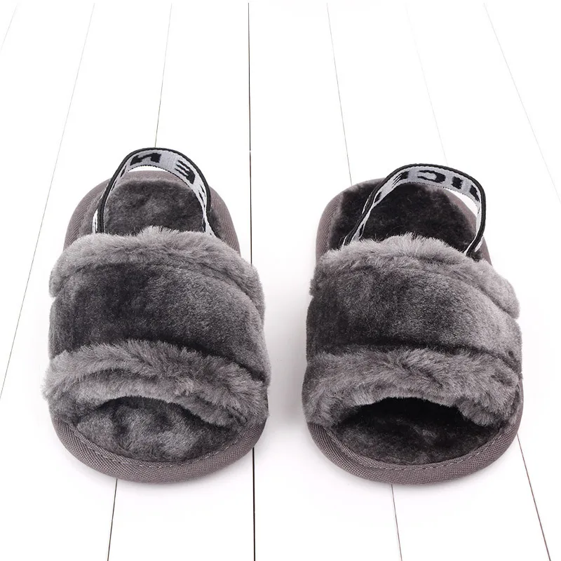 Fashion Faux Fur Baby Shoes Summer Cute Infant Baby boys girls shoes soft sole indoor shoes for 0-18M