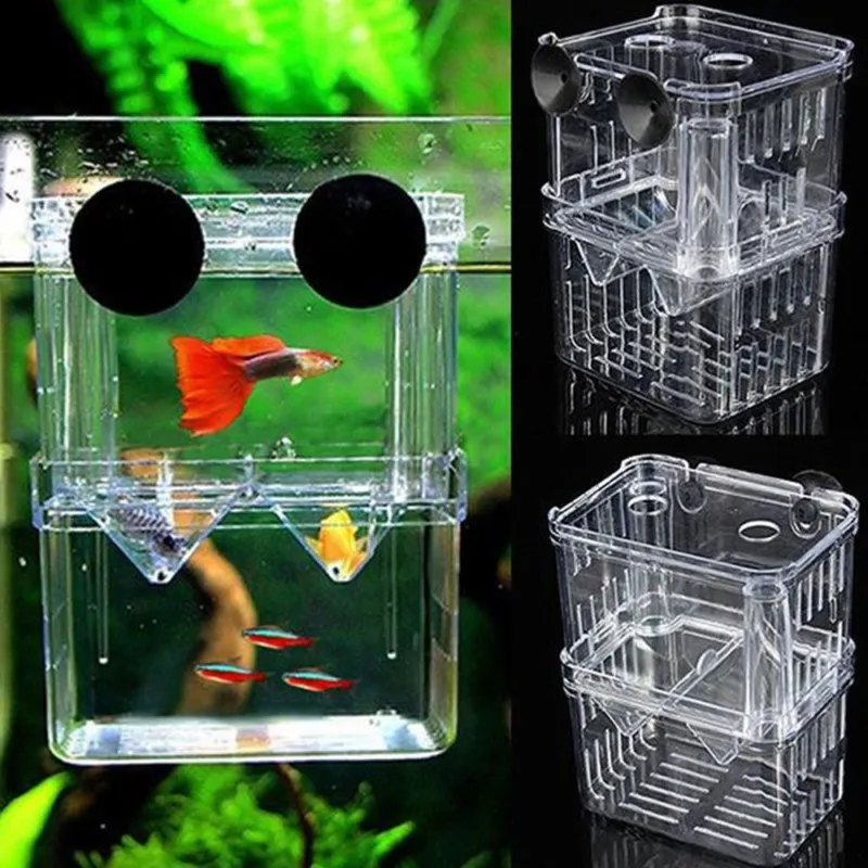 

Aquarium Fish Breeding Box Pet Fish Tank Guppy Double Breeding Breeder Rearing Hatchery Splits Fish Tank Turtle Reptile House